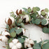 Idyllic Eucalyptus and Cotton Wreath, 14 Inches Artificial Wreath on a Natural Twig Base for Farmhouse, Garden, Wedding, Decor...