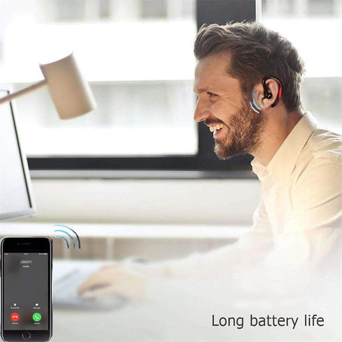 Wireless Headset Wireless Headphone Handsfree Call Earpiece Noise Cancelling Earbud Long Standby Time Earphone Compatible with Smart Cell Phones T...