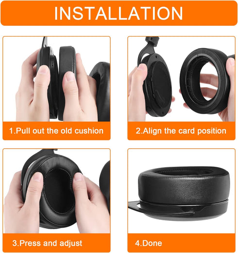 HS60 Earpads, GVOEARS Replacement Ear Pads Cushion for Corsair HS70/Pro HS60/Pro HS50/Pro, Durable Leather Gaming Headset Noise Isolation Earpads ...