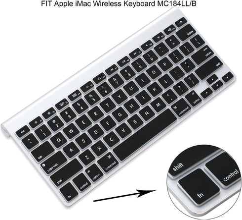 ProElife Ultra Thin Silicone Keyboard Protector Cover Skin for Apple Wireless Keyboard with Bluetooth MC184LL/B (Model A1314, U.S Layout) (Not Fit...