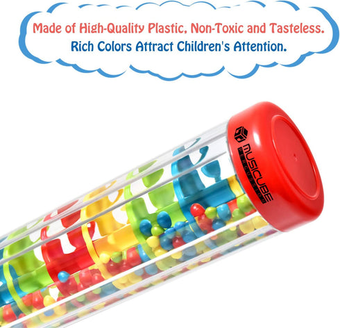 MUSICUBE 12 Inch Baby Rainmaker Toy Rain Stick Musical Instrument for Baby Infant Toddler Raindrop Sound Shakers & Rattle Sensory Musical Toys for...