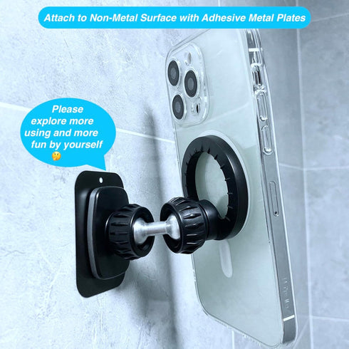 Gym Magnetic Phone Holder Mount for MagSafe, Dual Magnetic Phone Holder for Gym Attach to Metal Surface, Gym Phone Holder Compatible with iPhone 1...