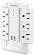 CyberPower CSP600WSURC2 Surge Protector, 1200J/125V, 6 Swivel Outlets, 2 USB Charging Ports, Wall Tap Design, White...