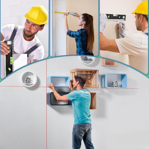Laser Level,2-in-1 Laser Level with 100Ft Point & 30Ft Line with Metric Rulers for Picture Hanging cabinets Tile Walls,Magnetic Laser Level Line T...