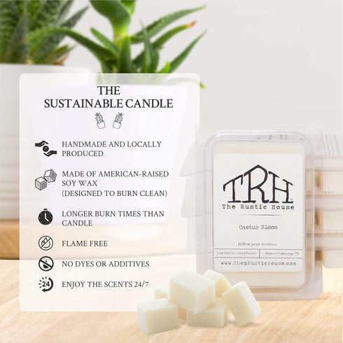 Hand Poured Scented Soy Wax Melts for Home Fragrance | Assorted Aromas | The Rustic House | Nature Inspired | Aromatherapy (Cactus Bloom)...