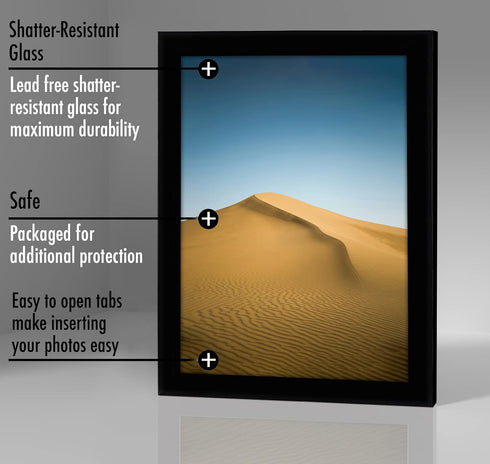 Americanflat 9x12 Picture Frame with Shatter-Resistant Glass - Signature Collection - Gallery-Style Frames Made of Engineered Wood - Photo Frame f...