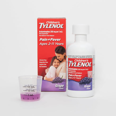 Children's Tylenol Liquid Oral Suspension Medicine, Acetaminophen Pain Reliever & Fever Reducer for Cold + Flu Symptoms & Sore Throat, Aspirin-, I...
