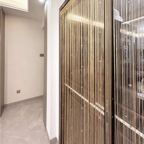 Decorative Door String Curtain Wall Panel Fringe Window Room Divider Blind for Wedding Coffee House Restaurant Parts Crystal Tassel Screen Home De...