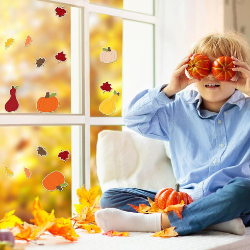 Whaline 88Pcs Thanksgiving Bulletin Board Kit Pumpkin Turkey Maple Leaf Bulletin Board Set Happy Turkey Day Decoration Borders Cutouts with Glue P...