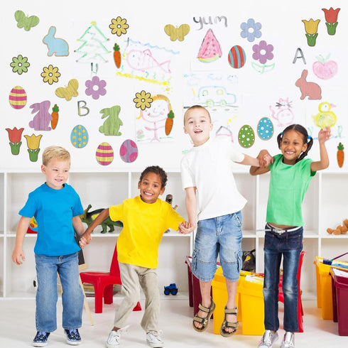 Eaasty 60 Pcs Easter Bulletin Board Decorations Religious Spring Bulletin Board Sweet Classroom Spring Easter Cutouts Including Butterfly Rabbit C...