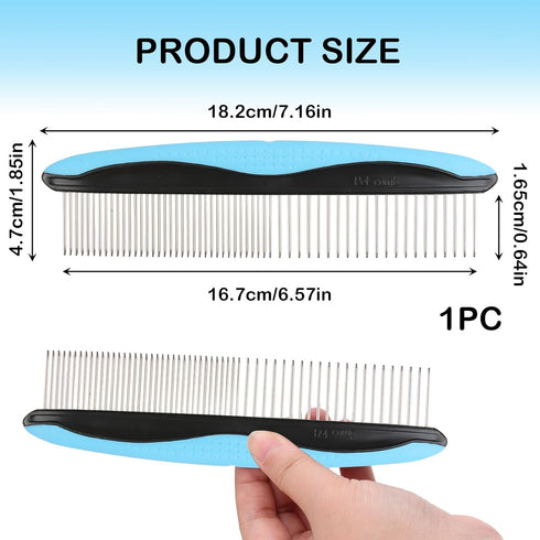 Dog Grooming Comb, Metal Dematting Pet Combs, Detangler For Matted Hair Removes Tangles Matts Premium Anti-Slip Comfort Grip Ergonomic Handle for ...