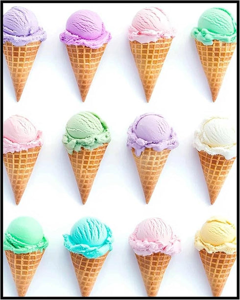 Posterizer 1 pcs-colorful pastel ice cream cones minimal poster 1-Kitchen & Bar Art-Gift for Men Women Teens- Art for Cafe, Restaurant, Coffee Bar...
