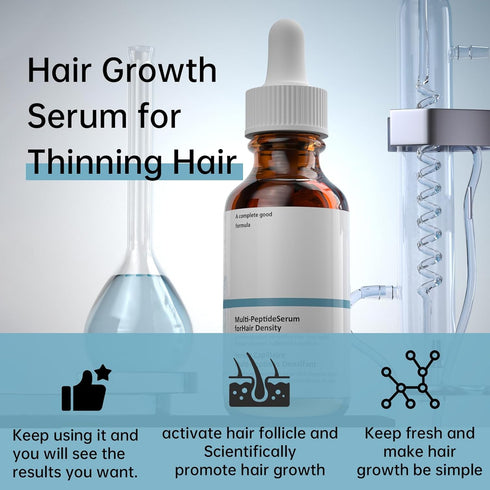 Hair Growth Serum for Thinning Hair, 30mL Vegan Hair Serum for Hair Growth, Natural Frizzy Hair Serum for Men & Women....