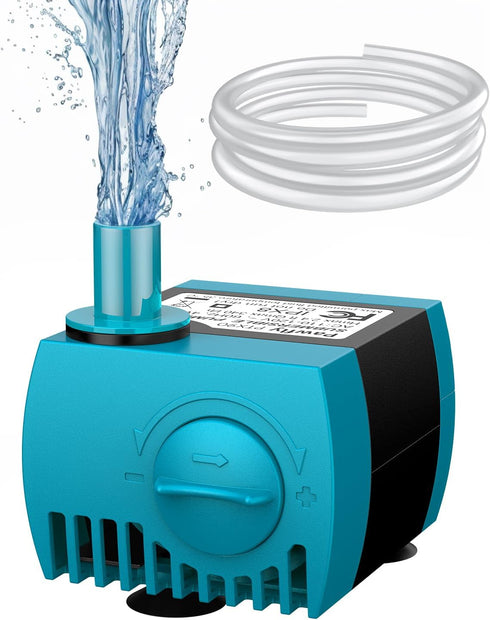 Pawfly 90 GPH Submersible Water Pump 4 W Mini Water Fountain Pump with 2.4 ft. Lift Height Quiet Adjustable Water Pump for Aquarium Fish Tank Foun...