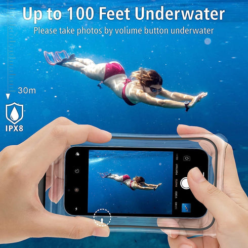 Waterproof Phone Pouch 4Pack, Floating Underwater Phone Case Dry Bag Lanyard Universal IPX8 for iPhone 15 14 13 Pro Max Plus Samsung Galaxy S24 Ul...
