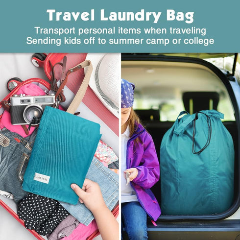Tear Proof Nylon Laundry Bag with Handles,Hamper Liner with Drawstring Closure for Travel,Dirty Clothes Bag Fit Most Laundry Hamper and Sorter,27....