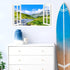 Landscape Wall Sticker Decor 3D Fake Window Wall Sticker Mountain Scenery Wall Sticker Peel and Stick Wall Art Wallpaper Removable Faux Window Wal...