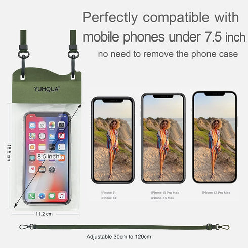 Large Waterproof Phone Pouch 2 Pack, IPX8 Waterproof Cell Phone Case Dry Bag Compatible with iPhone 15 14 13 12 11 Pro Max/Galaxy S23 Ultra S22 Pi...