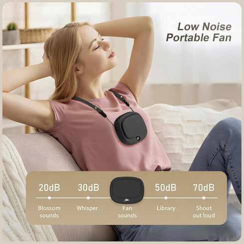 Portable Neck Fan, Handheld Mini Fan, Personal Fan USB Rechargeable, 5 Speed Adjustable, Hands Free Wearable Fan for Kids Woman Man Home Outdoor T...