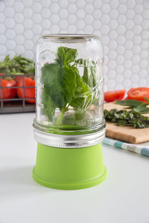 Jarware Herb Saver Lid for Wide Mouth Mason Jars, Green...