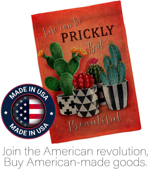 Breeze Decor Prickly But Beautiful Burlap Garden Flag Regional Southwest Desert Cactus Country Succulent Particular Area House Decoration Banner S...