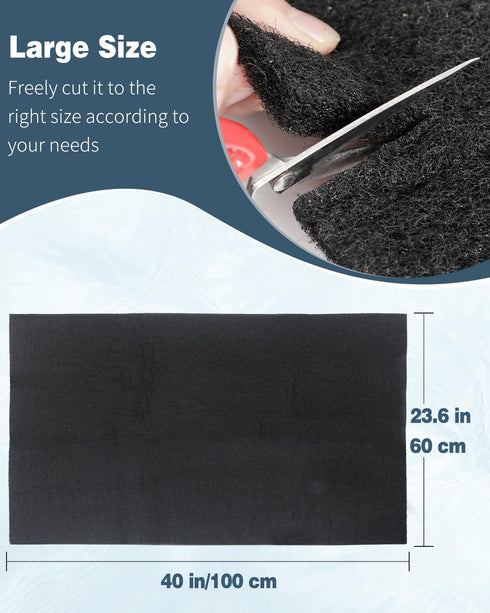 Pawfly Aquarium Filter Media Pad Activated Carbon Filter Media Pad, High-Density Fiber Aquarium Filter Floss Rolls for Fish Tank Pond Canister Fil...