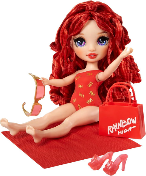 Rainbow High Swim & Style Ruby, Red 11" Fashion Doll with Shimmery Wrap to Style 10+ Ways, Removable Swimsuit, Sandals, Fun Play Accessories. Kids...