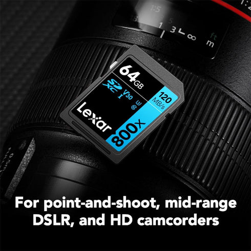 Lexar BLUE Series High-Performance 800x 64GB UHS-I SDXC Memory Card...