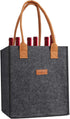 6 Bottle Wine Tote Bag, Insulated Thermal Padded Wine Bottle Carrying Cooler Carrier for Travel, Picnic, Great Gift for Wine Lover (Dark Grey)...