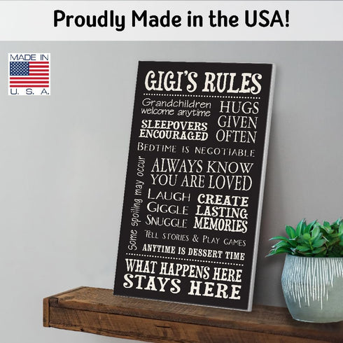 My Word! Gigi's Rules Decorative Sign,Black...