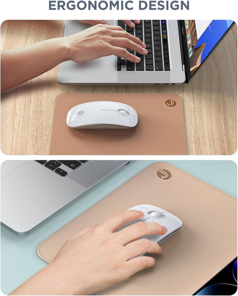 Bluetooth Wireless Mouse - (BT5.1+USB) Slim Dual Mode Computer Mice with Quiet Click, Low Power, and 1600 DPI, Portable Cordless for MacBook, Lapt...