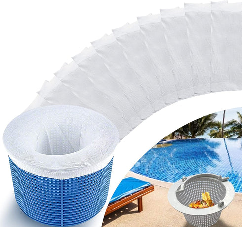 GOKU 10-Pack Swimming Pool Skimmer Socks for Inground & Above Ground Pool, Fine Mesh Leaves Pollen Catcher Debris Pre-Filter Scum Sock, Pool Baske...