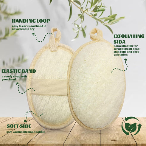 loofah exfoliating Body Scrubber, Perfect loofah Sponge for Men and Women use in Shower, Shower loofah (4 Packs) Made with Natural loofah, Shower ...