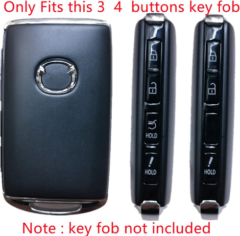 2Pcs 4 Buttons Silicone Smart Key Fob Remote Cover Shell for 2024 2023 2022 2021 2020 2019 Mazda 3 6 CX-30 CX-50 CX-5 CX-9 Black with (Red Blue)...
