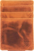 RAW HYD Men's Full-Grain Leather Slim Wallet with Money Clip - RFID Blocking, 5 Card Sleeves, Holds 15 Bills, Compact & Durable - Reddish Brown...
