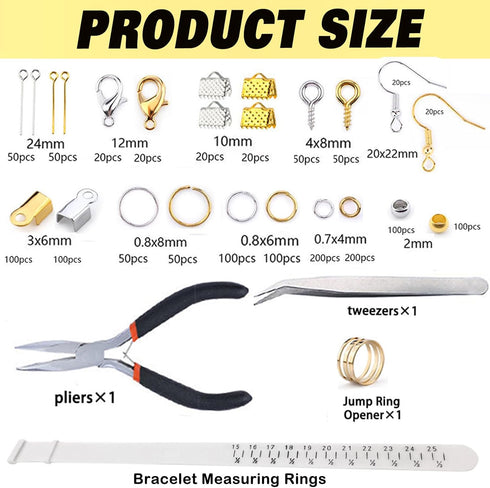 Jewelry Making Supplies Kit, 1430 PCS Jewelry Repair Tool with Accessories, Jewelry Pliers Jewelry Findings and Beading Wires for Jewelry Repair M...