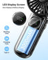 Handheld Fan, Foldable Portable Fan with LED Display, 3000mAh Battery Operated Mini Hand Held Fan, Handheld/Neck/Desk 3 in 1 Personal Small Fan fo...