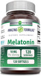 Amazing Nutrition Melatonin Supplement | 10 Mg Per Serving | 120 Softgels | Non-GMO | Gluten Free | Made in USA...