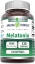 Amazing Nutrition Melatonin Supplement | 10 Mg Per Serving | 120 Softgels | Non-GMO | Gluten Free | Made in USA...
