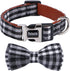 Soft &Comfy Bowtie Dog Collar,Detachable and Adjustable Bow Tie Collar,for Small Medium Large Pet (Medium (Pack of 1), Black and Whit)...