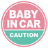 GEEKBEAR Baby in Car Vehicle Magnet - Colorful, Reflective, Weather-Resistant - Circular 4.7 x 4.7 in (Light Pink/Turquoise)...