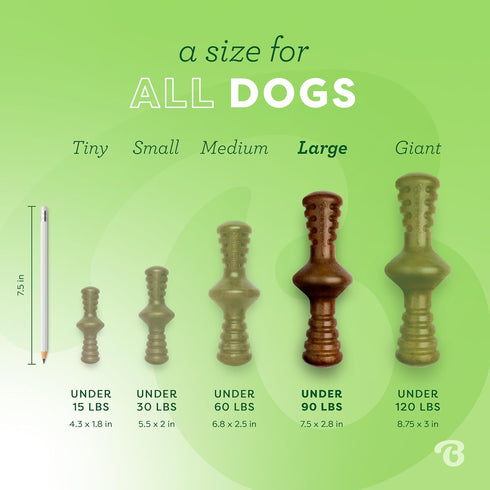 Benebone Zaggler Rolling Dog Chew Toy for Aggressive Chewers, Real Bacon, Made in USA, Large...