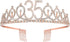 35th Birthday Sash and Tiara for Women, Rose Gold Birthday Sash Crown 35 & Fabulous Sash and Tiara for Women, 35th Birthday Gifts for Happy 35th B...