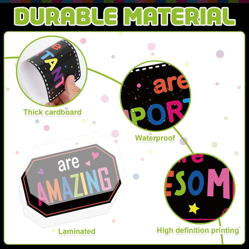 COCHIE Motivational Inspirational Bulletin Board Decorations Set, 37PCS Positive Saying Classroom Must Have, Affirmation Station Paper Cutout Clas...