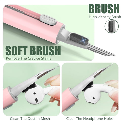 ?1 Pack? Cleaner Kit for AirPods Pro 1 2 3 Earbuds,Cleaning Kit Pen Shape with Soft Brush Flocking Sponge Tool for Bluetooth Earphones Headphones ...