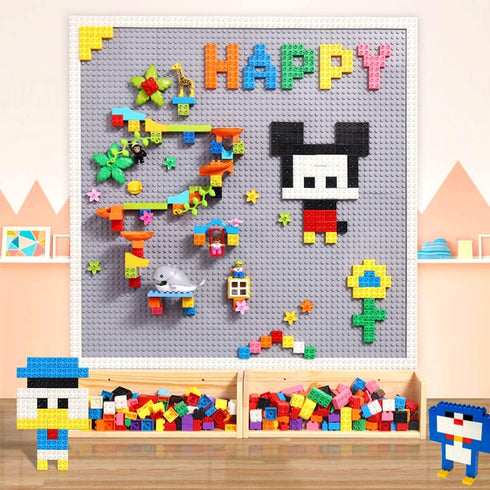 Baseplate 17.5''x8.8'' for Building Bricks 100% Compatible with All Major Brands, Square 56x28 Landscape Open-Ended Imaginative Play Kids Aged 3 a...