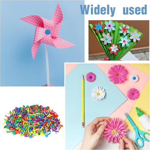 300 Pcs Brads Paper Fasteners Colorful Split Pins, Brass Mini Brads Paper Crafts Fixed Paper Crafts, Brads Paper Fasteners for Schools, Handicraft...