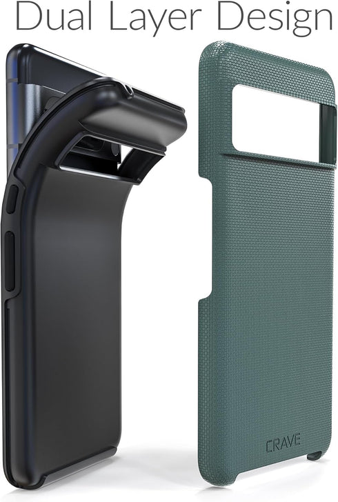 Crave Dual Guard for Google Pixel 8 Pro Case, Shockproof Protection Dual Layer Case for Google Pixel 8 Pro - Forest Green...