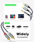 Lightning to RCA Cable Audio Aux Adapter?10.3M?,RCA to 3.5mm Cable?USB C to 2 RCA Audio Cable? (3 in 1 Audio Cable) for Power Amplifier, Car, Home...