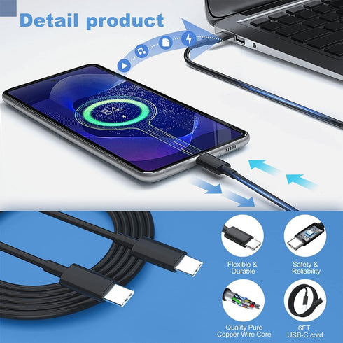45W Samsung Charger Type C Super Fast Charging 2Pack USB C Android Charger for Samsung Galaxy S23 Ultra/S23/S23+/S22/S22 Ultra/+/S20/S21, i Phone ...